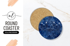Elegant Blue Chandelier Round Coaster Png Product Image 1