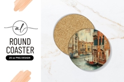 Venice Gondola Italian Waterway Round Coaster Png Product Image 1