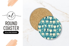 Cartoon Teeth Pattern On Round Coaster Png Product Image 1