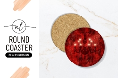 Elegant Red Chandelier Round Coaster Png Image Product Image 1