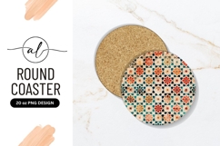 Floral Pattern Circle Design Round Coaster Png Product Image 1