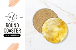 Golden Fluid Art Round Coaster Design Product Image 1