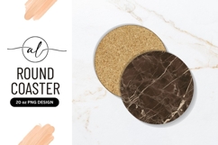Dark Brown Marble Round Coaster Png Texture Product Image 1