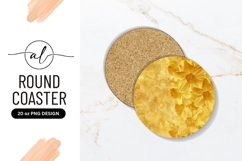 Golden Narcissus Flowers Round Coaster Png Product Image 1