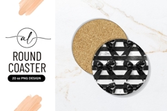Black Bows Pattern On Round Coaster Png Product Image 1