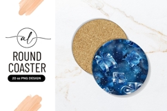 Blue Holiday Gifts Round Coaster Png Product Image 1