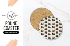 Panda Bear Seamless Pattern Round Coaster Png Product Image 1