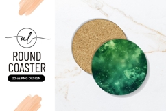 Emerald Green Space In Round Coaster Png Product Image 1