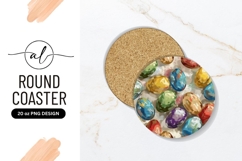 Colorful Painted Easter Eggs Round Coaster Png Product Image 1