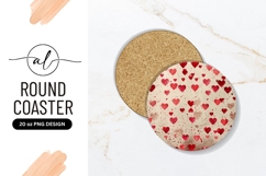 Hearts Pattern Valentine Round Coaster Png Product Image 1