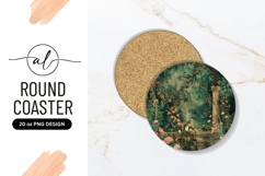 Romantic Garden Floral Illustration Round Coaster Png Product Image 1