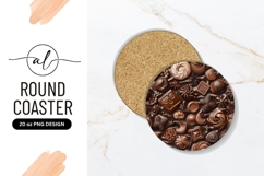 Assorted Chocolate Sweets Top View Round Coaster Product Image 1
