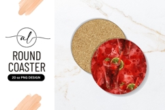 Refreshing Strawberry Lime Drink On Red Background Product Image 1