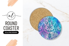 Abstract Damask Pattern Round Coaster Png Design Product Image 1