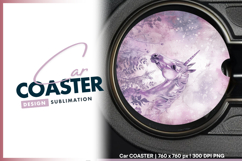 Elegant purple unicorn with floral background Car Coaster Product Image 1