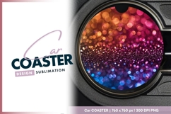 Abstract Bokeh Circle with Gradient Colors round car coaster Product Image 1