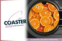 Orange Slices in a Circular Arrangement round car coaster Product Image 1
