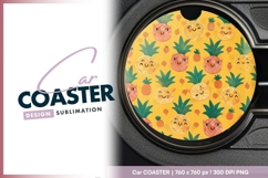Yellow Round Car Coaster Png Product Image 1