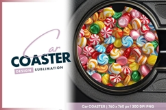 Assortment of Colorful Candies in a Round Car Coaster Png Product Image 1