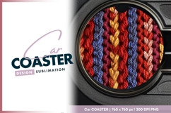 Braided Yarn Texture in a Round Shape Round Car Coaster Png Product Image 1