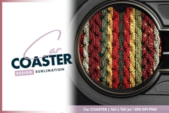 Colorful Knitted Texture in Red Round Car Coaster Png Product Image 1