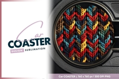 Colorful Braided Pattern in a Round Car Coaster Png Product Image 1