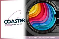 Colorful round car coaster png background design Product Image 1