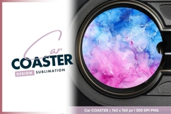 Alcohol ink abstract circle background in round car coaster Product Image 1