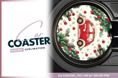 Festive round car coaster png design Product Image 1