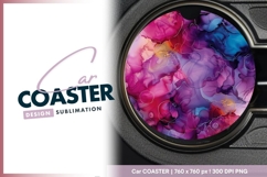 Abstract Round Car Coaster Png Product Image 1