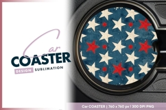 Featuring patriotic star pattern Round car coaster png Product Image 1