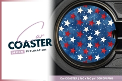 Patriotic american stars pattern round car coaster png Product Image 1