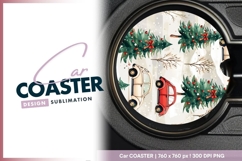 Christmas round car coaster png Product Image 1