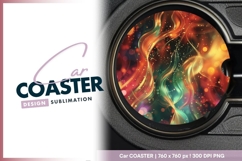 Abstract colorful round car coaster png design Product Image 1