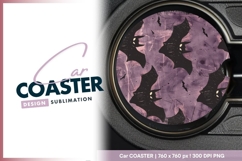 Halloween bats on grunge round car coaster Product Image 1