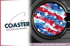 Patriotic watercolor round car coaster png Product Image 1