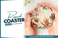 Floral Round Coaster Design Product Image 1