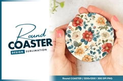 Floral Pattern Round Coaster Png Product Image 1