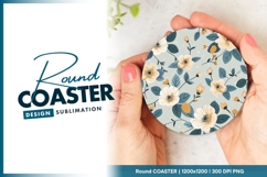 Floral Round Coaster Png Design Product Image 1