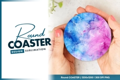 Abstract Blue And Pink Round Coaster Product Image 1