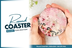 Birds With Flowers On Round Coaster Product Image 1