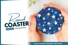Patriotic Stars Round Coaster Product Image 1