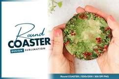 Watercolor Christmas Holly And Berry Round Coaster Product Image 1