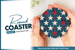 Patriotic Stars Round Coaster Design Product Image 1