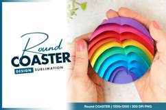 Colorful arches pattern round coaster design png Product Image 1