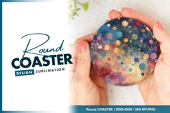 Colorful Abstract Circles Round Coaster Design Product Image 1