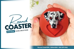 Paper Dalmatian With Heart On Round Coaster Product Image 1
