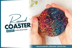 Colorful Round Coaster Abstract Polka Dot Art Product Image 1