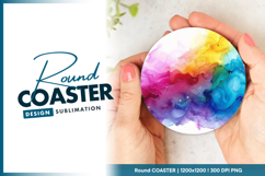 Alcohol ink swirls round coaster png abstract Product Image 1