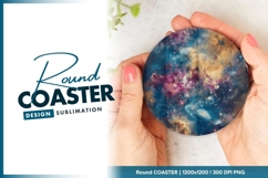 Cosmic Nebula Illustration Round Coaster Png Product Image 1